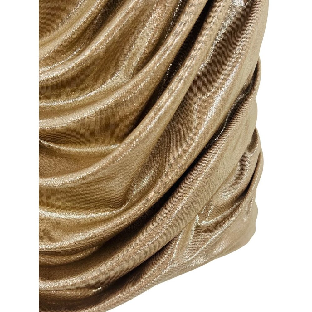 NWT Zara Gold Strapless Ruched Mini Dress • Y2K Baddie Party Club Glam Coquette - Picture 6 of 16